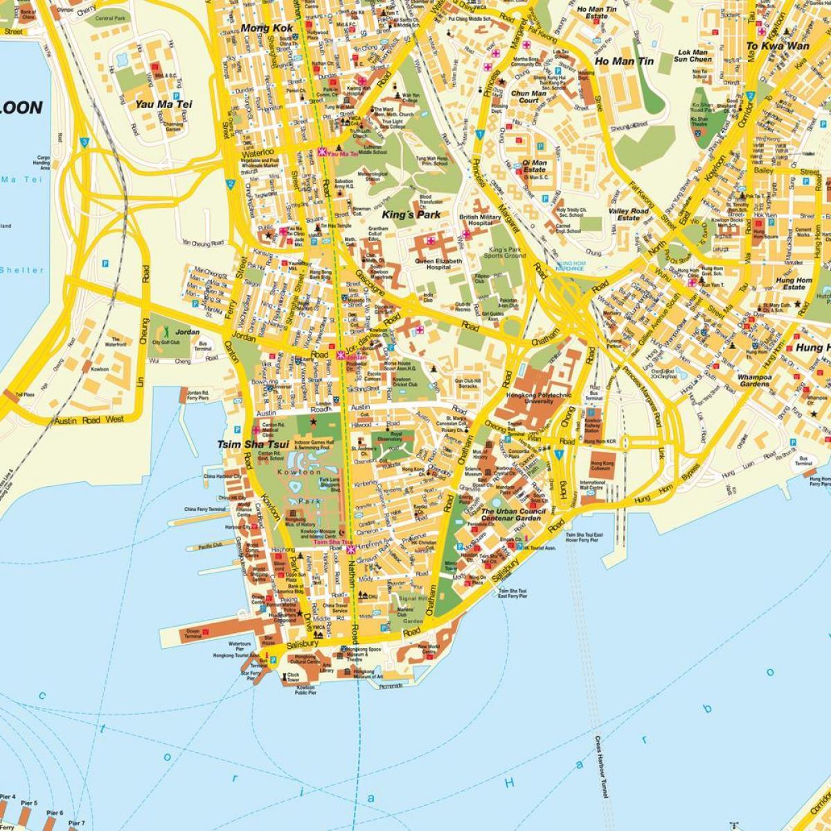 mapa ulica Hong kong