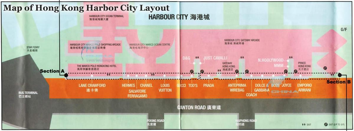 karta luka grada Hong kong