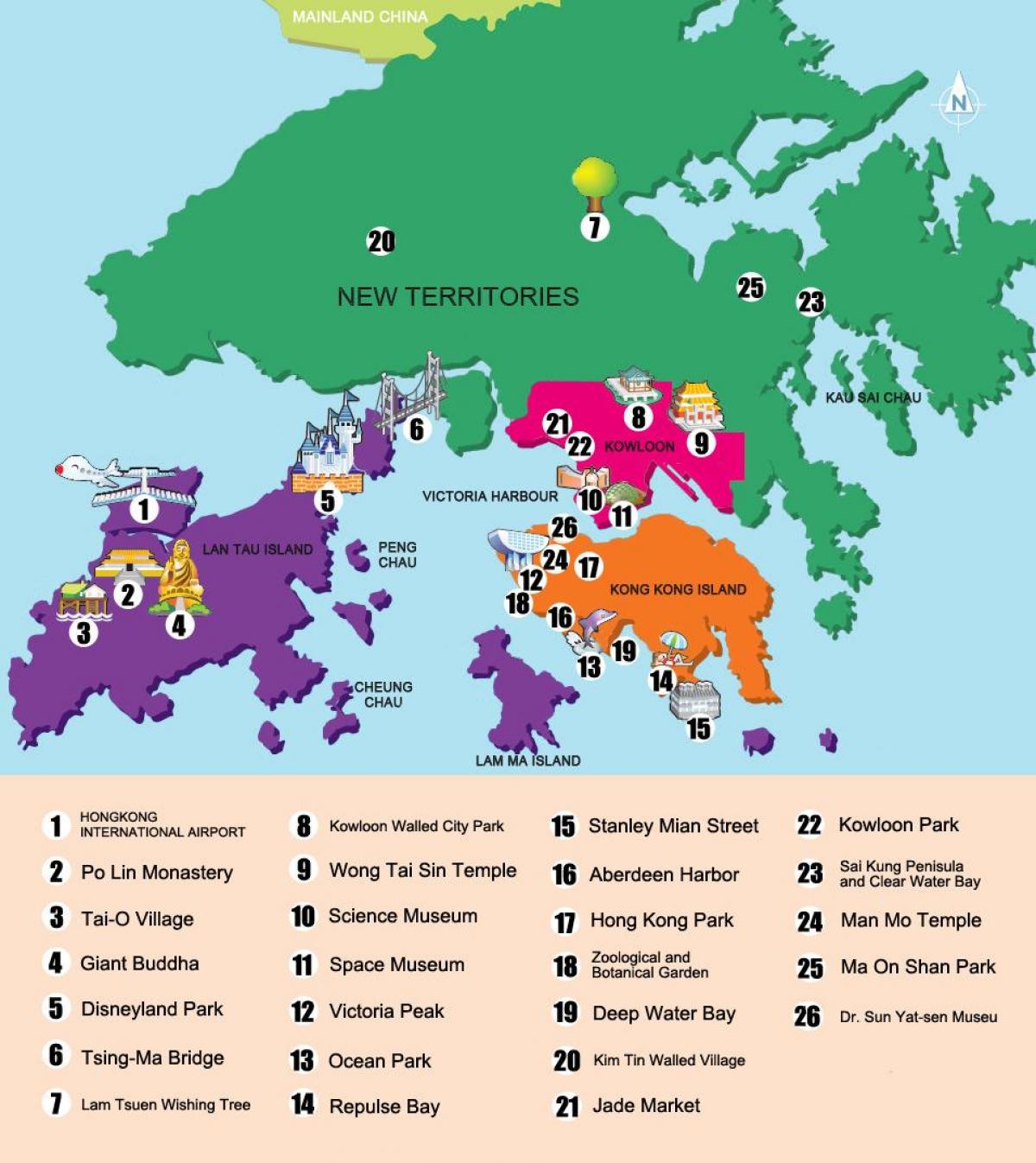 karta novih teritorija Hong konga
