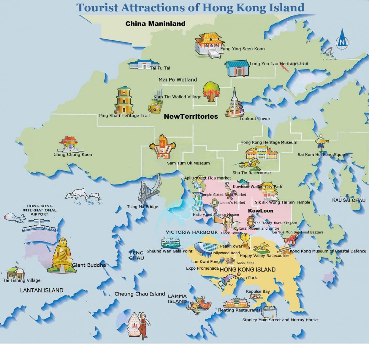 karta otoka hong Kong