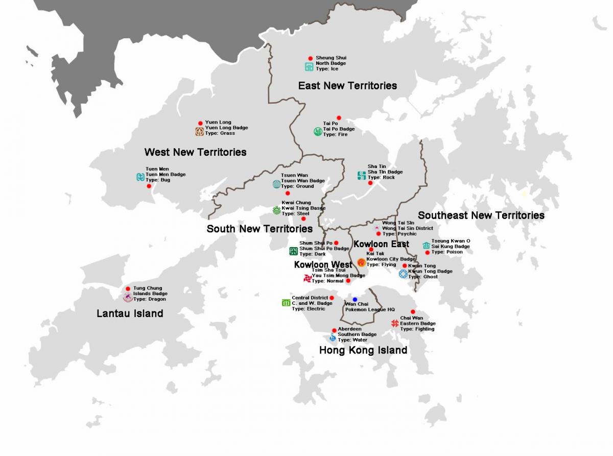 karta područja Hong kong