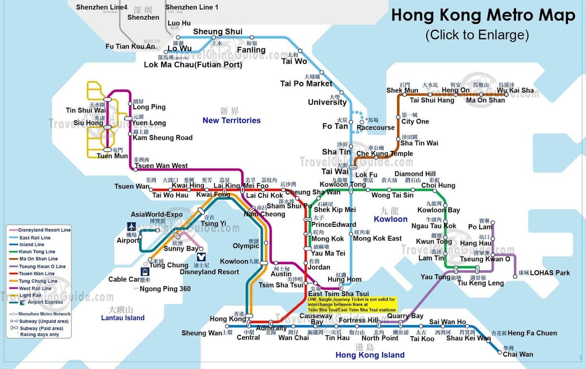 dijagram toka podzemne željeznice Hong kong