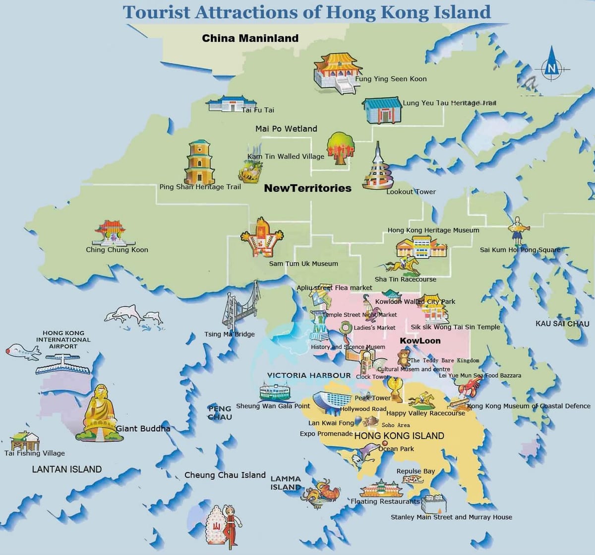 Karta Hong kong za turiste