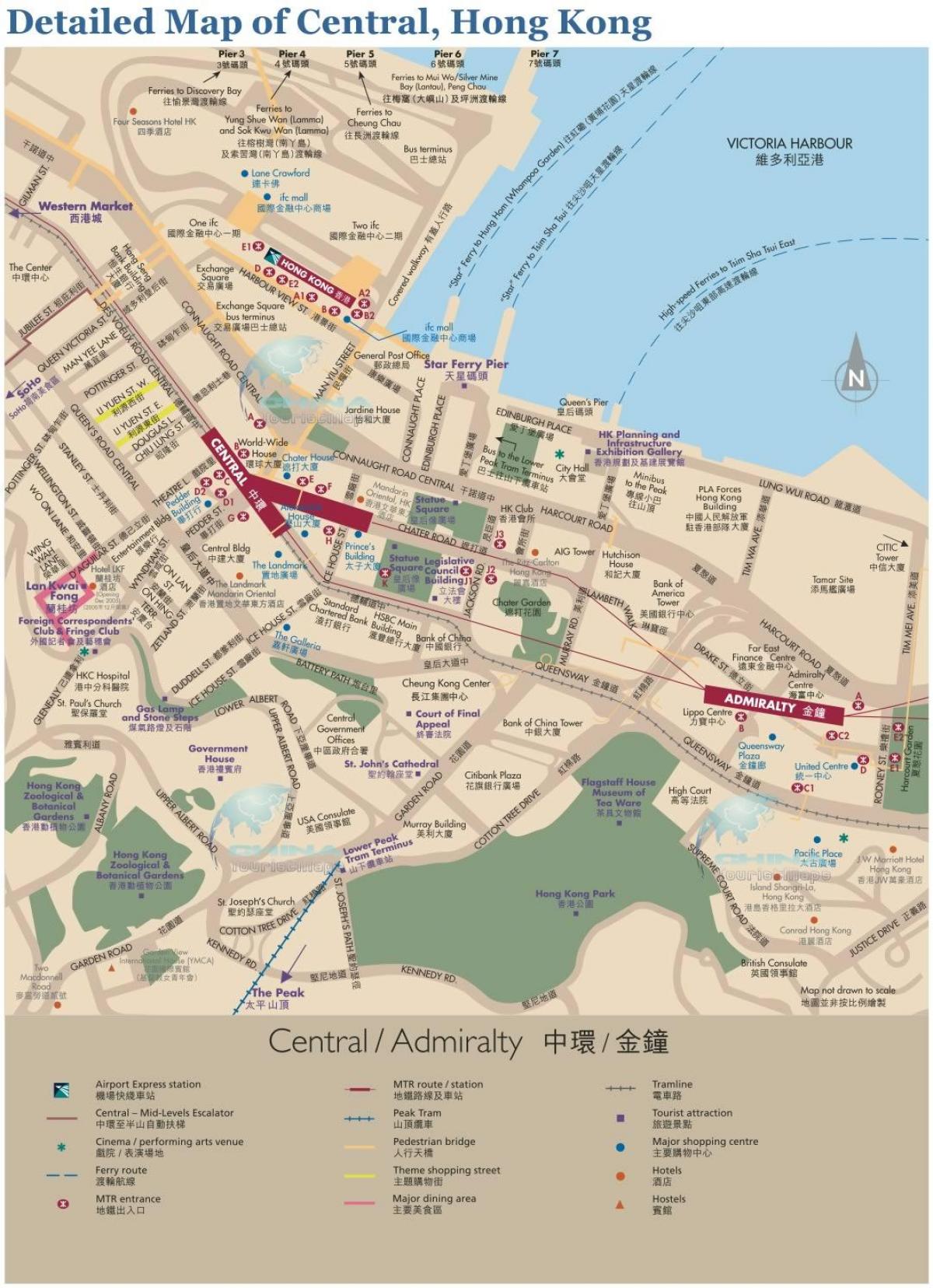 Središtu Hong kong karti