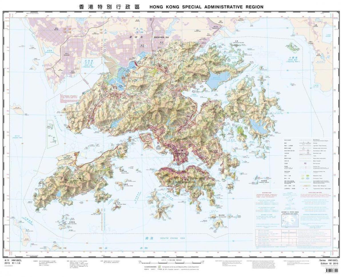 topografski kartica Hong kong
